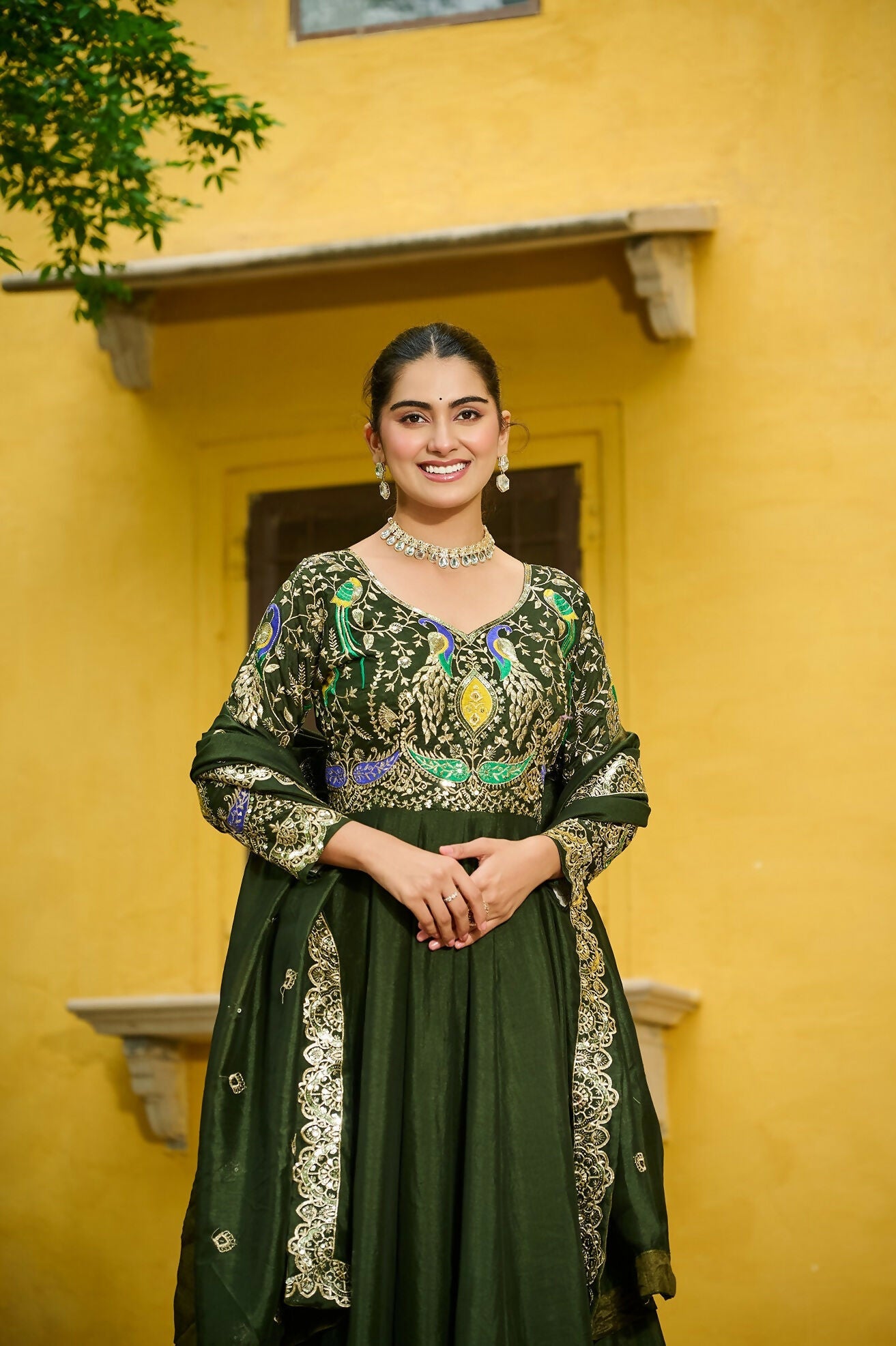 Joban Fashion Green Silk Sequence Embroidery Work Kurta Set