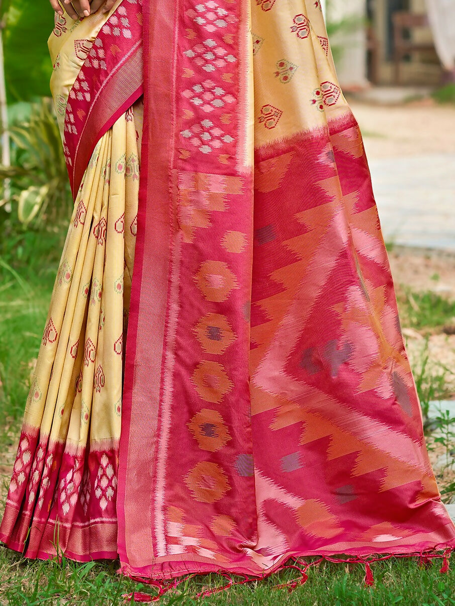 Shree Shyam Fashion Cream Soft Silk Saree