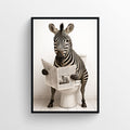 Zebra Animal Bathroom Toilet Poster