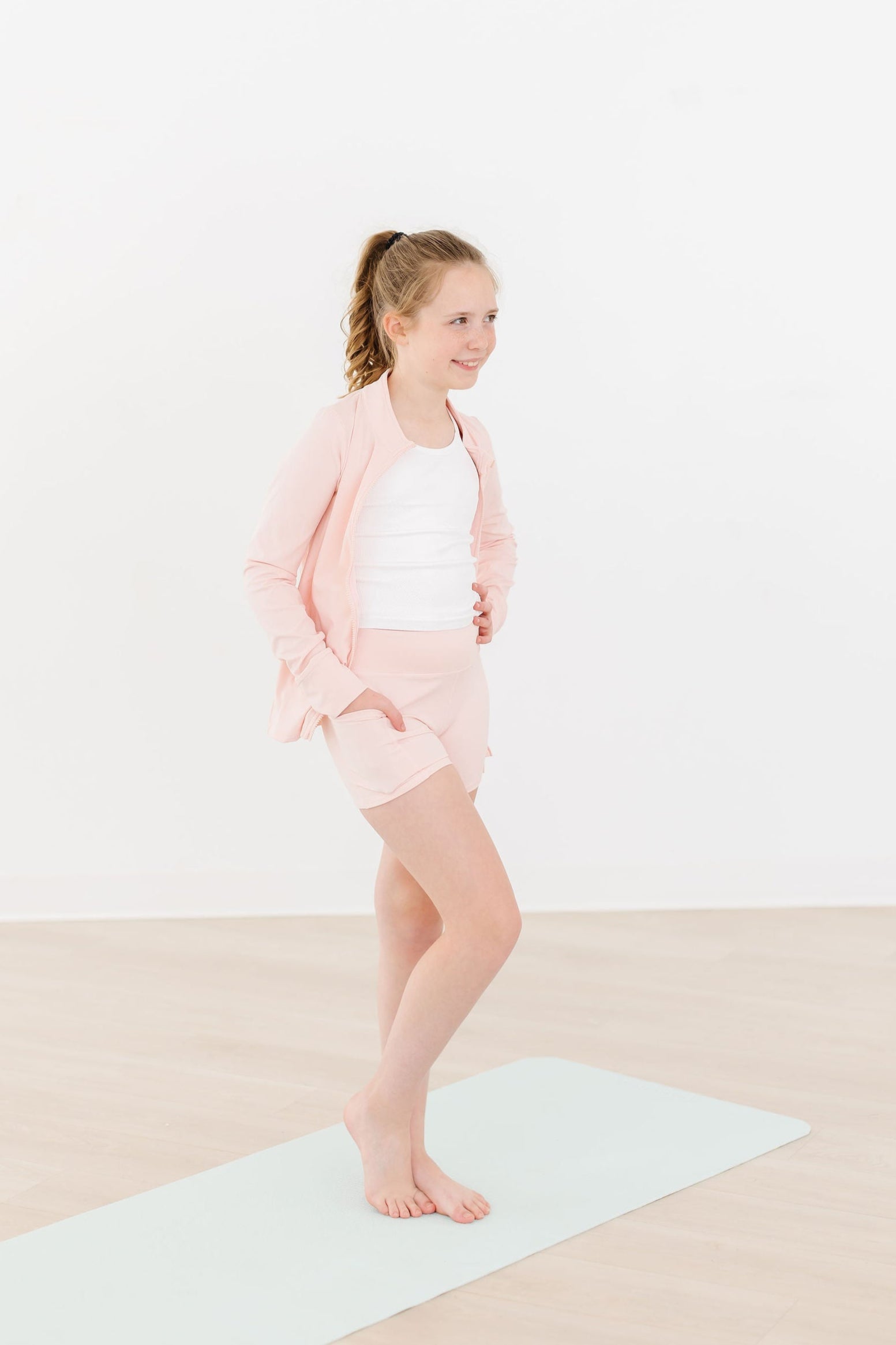 Zen Pink Active Shorty Shorts for Girls - Image 4