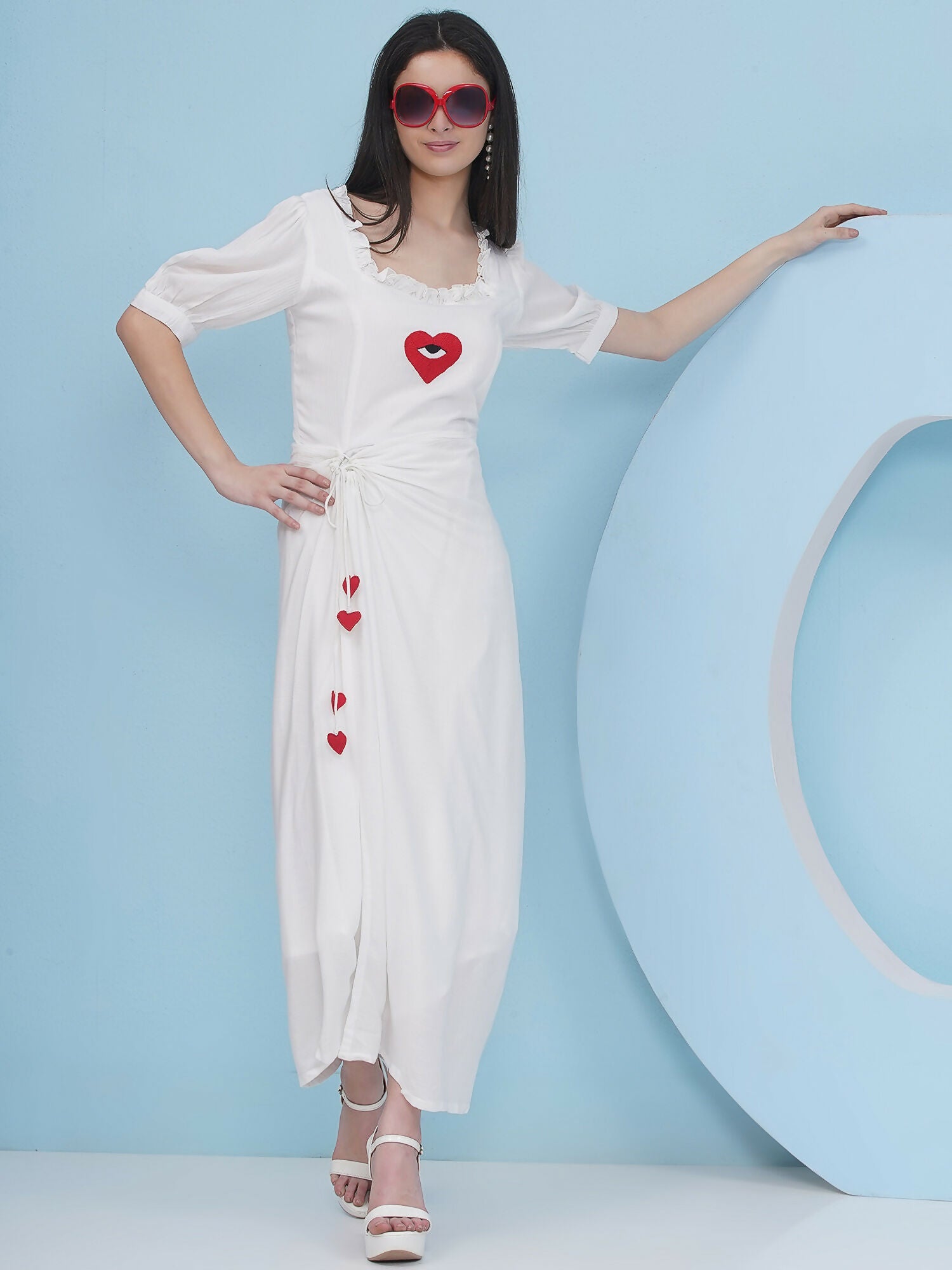 Joban Fashion White Drape Dress