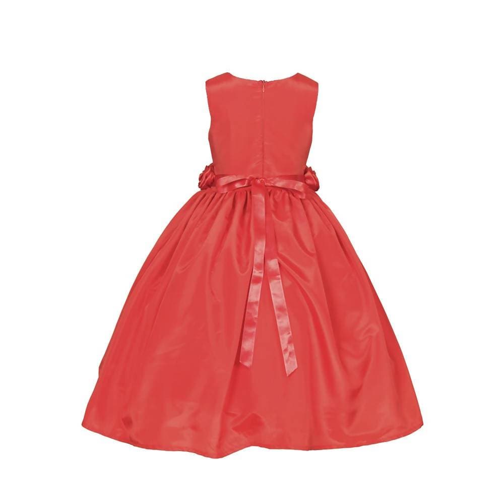 Baby Girl Red Satin Maxi Dress - Elegant Full Length Party Wear