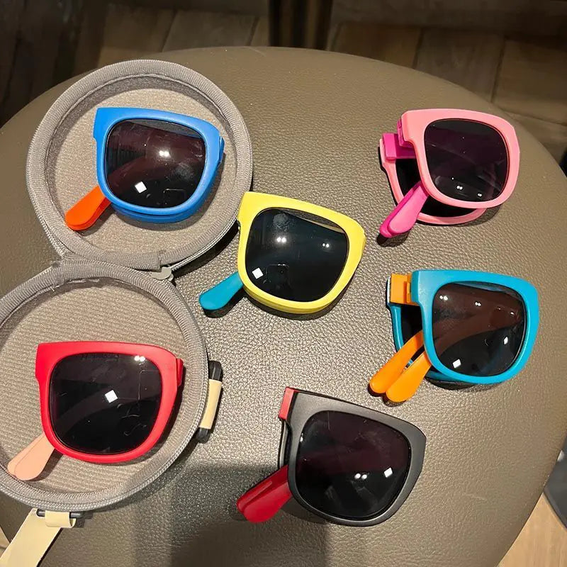 Foldable Children's Sunglasses for Ages 5-10 (Cute Design)