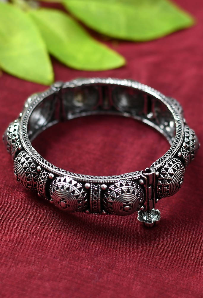 Artisan Oxidised Silver-Plated Handcrafted Statement Bracelet