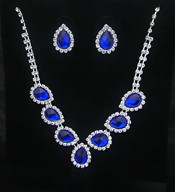 Colorful Bridal Jewelry Set with Necklace and Earrings