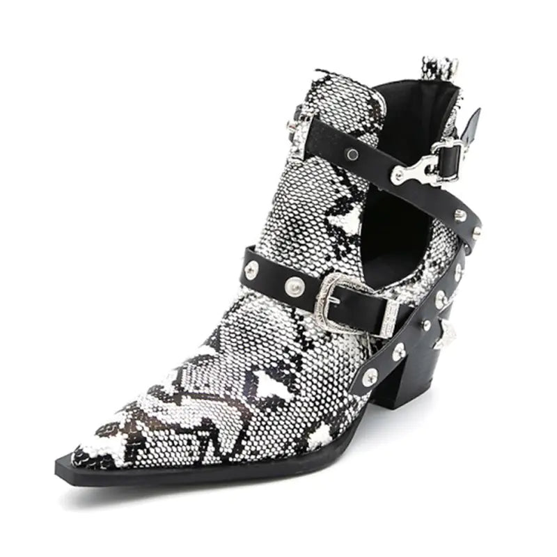 Women's Western Ankle Boots - Pointed Toe, 5CM Heel