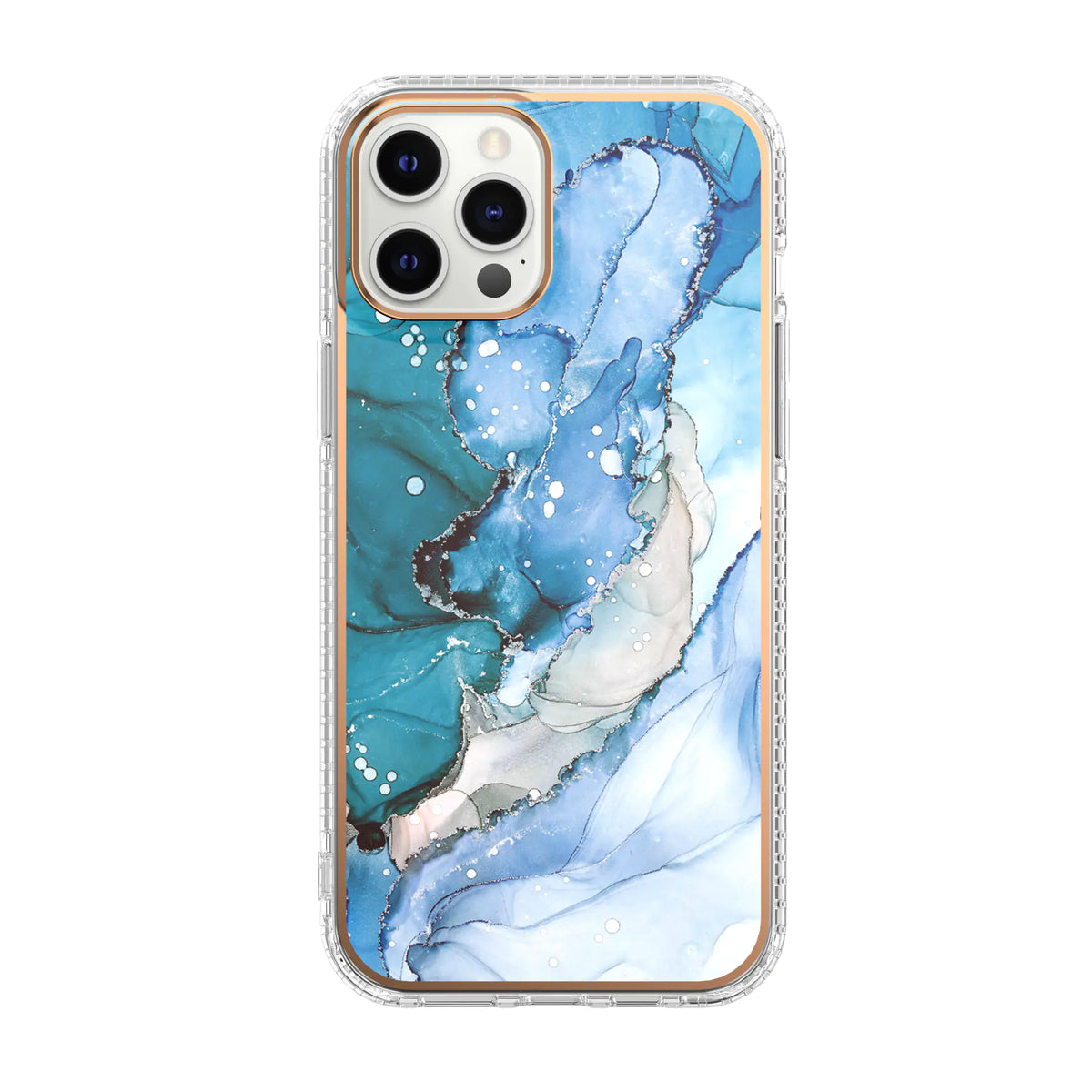 Mosaic Marble Pattern Floral Transparent Phone Case