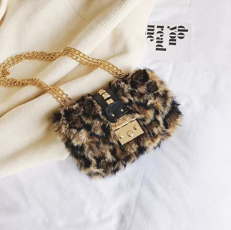 Fashionable Plush Crossbody Shoulder Bag