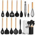 14Pcs Kitchen Utensils Set - Silicone Cooking Utensils Set Silicone Kitchen Utensils Set - Black Kitchen Utensil Set Silicone Utensils Set for Cooking
