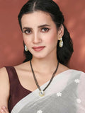 White Mangalsutra set with matching earrings