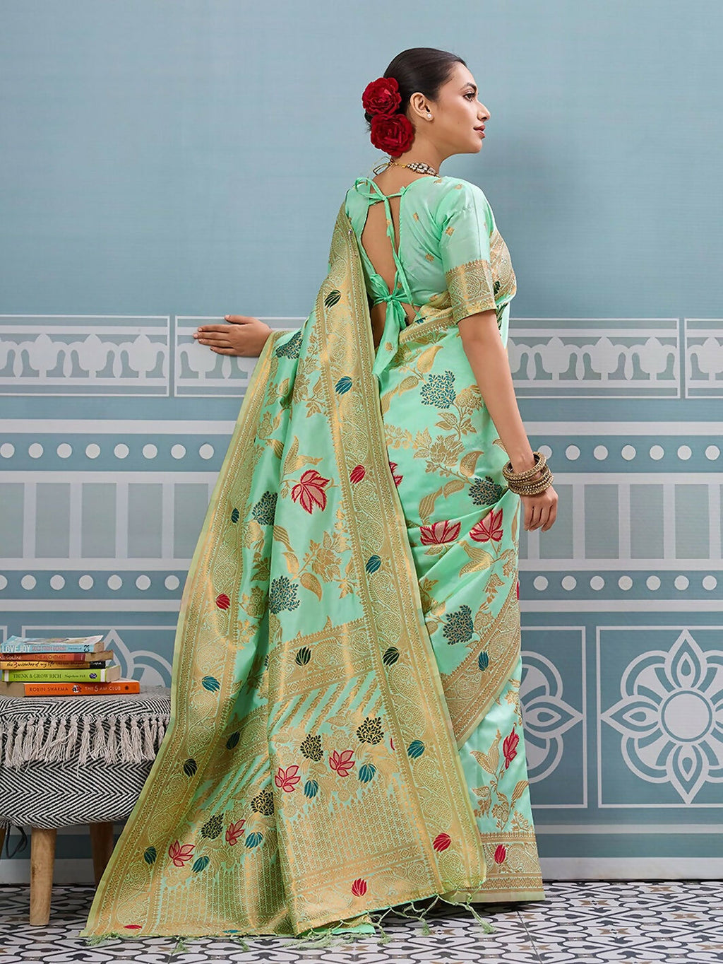 Shree Shyam Fashion Pista Silk Saree