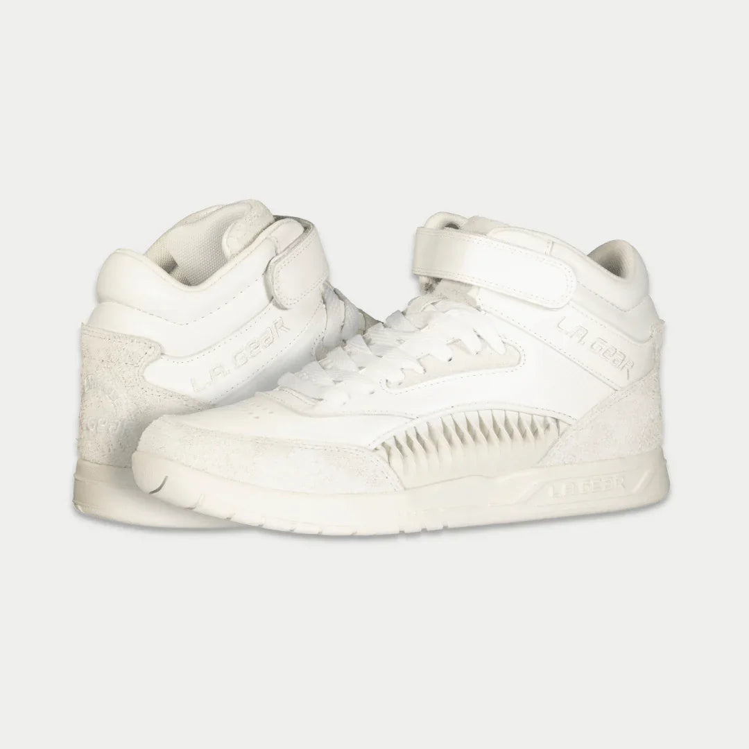 Flame Retro Hightop Sneakers in White - 80s Inspired Footwear