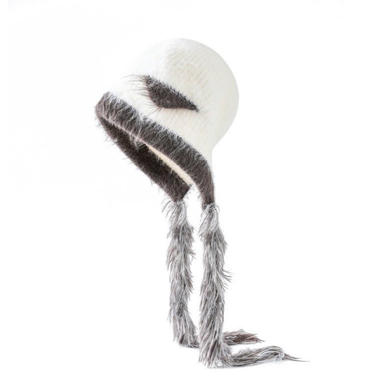 Cat Ears Mink Wool Ear-Protection Knitted Hat — Cozy Animal Ear Beanie