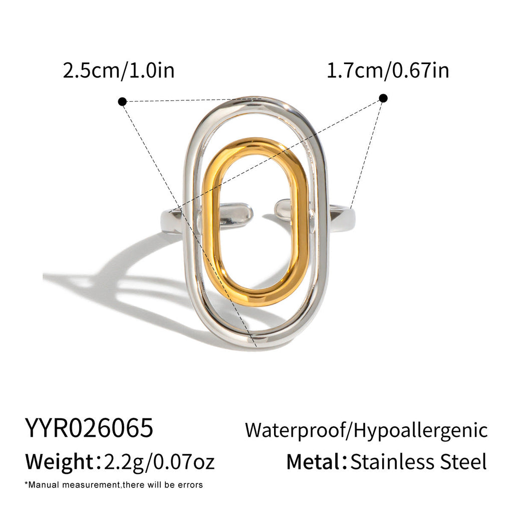 18k Gold-plated Stainless Steel Ring For Women