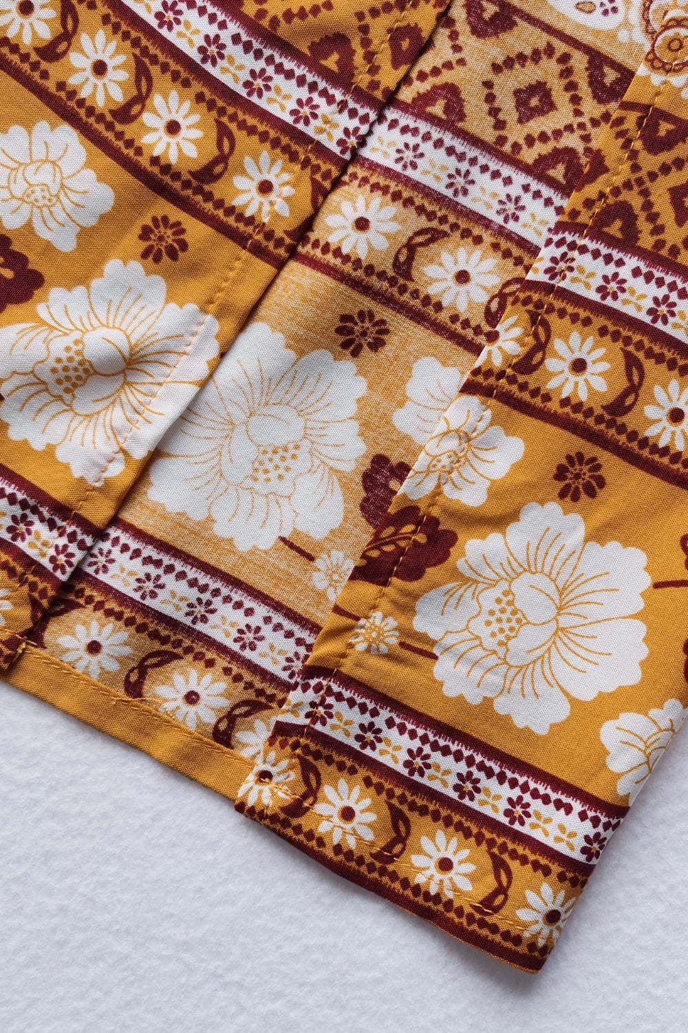 Printed Half Sleeve Top and Slit Skirt Set - Viscose