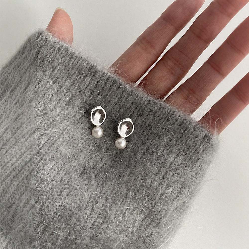 Pearl Geometric Stud Earrings For Women