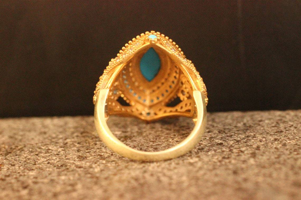 European And American Fashion Court Inlaid Ring Cross-border Wish Popular Ring Bohemian Retro Ring
