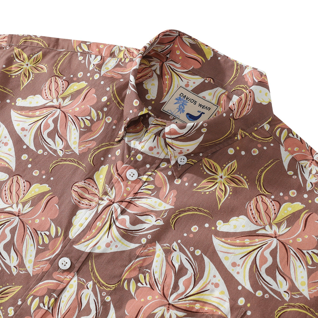 Burgundy Glamorous Cocktail Party Print Cotton Shirt