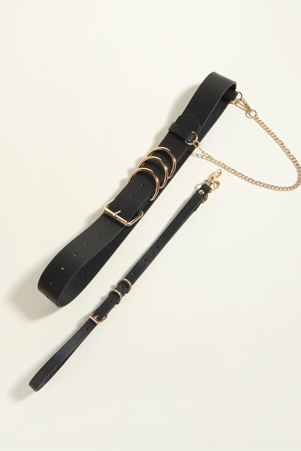 Punk PU Belt with Alloy Buckle | Black & Gold