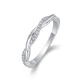 S925 Silver 1.9g Platinum Plated Moissanite Ring, Twisted Pave Band, D VVS1 GRA US 5-9