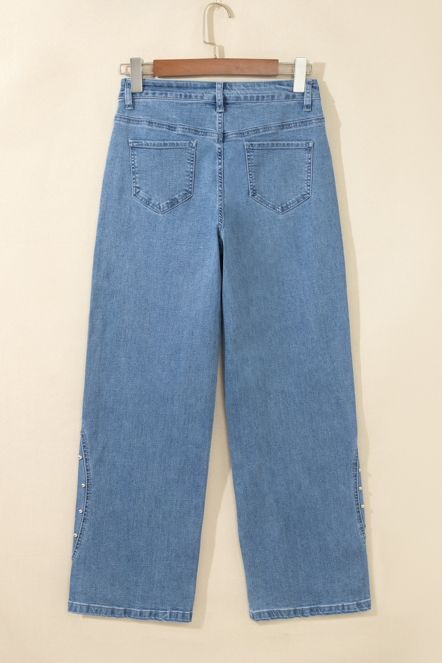 Solid Studded Side Seam Ankle Length Jeans
