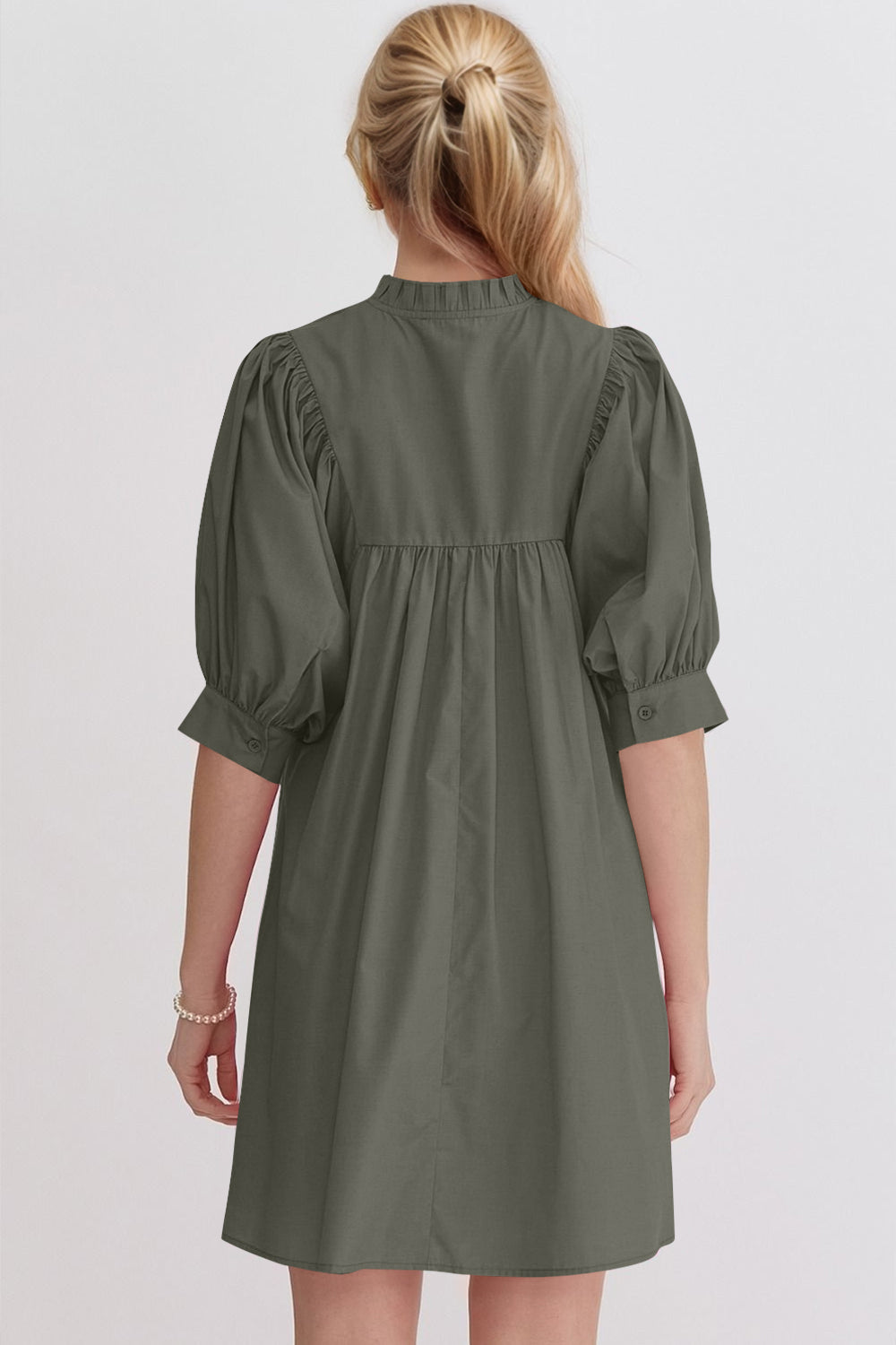 Pink Puff Sleeve Mini Dress – Casual Feminine Summer Dress