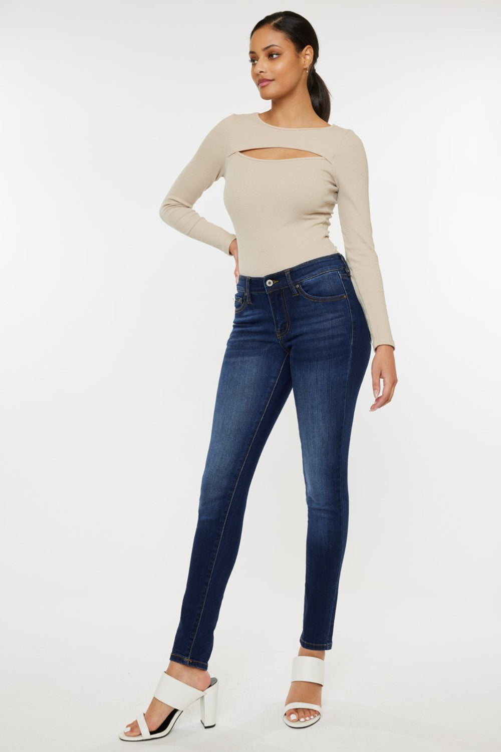 KanCan Mid Rise Gradient Skinny Jeans | Stretchy Denim