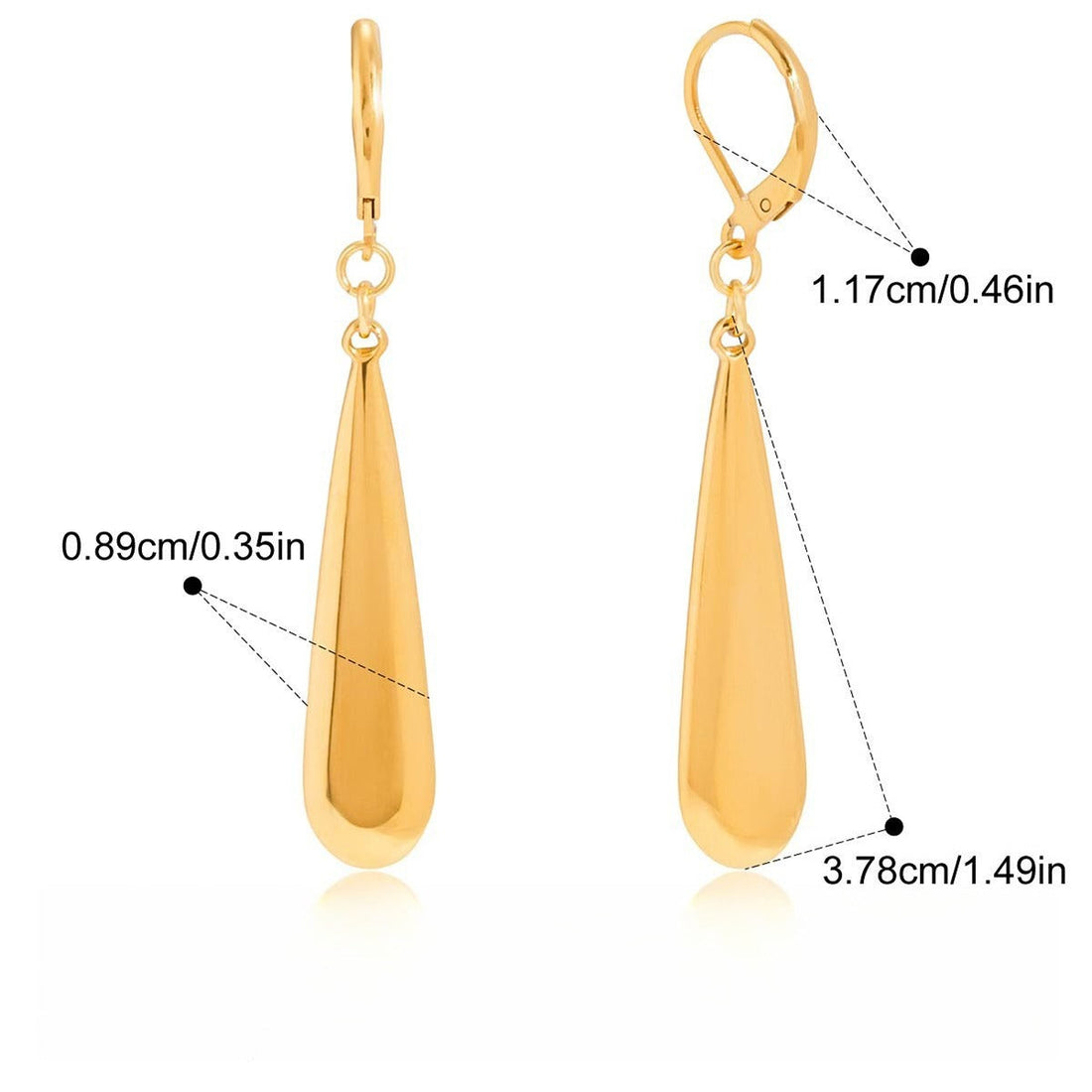 Minimalist 18K Gold Teardrop Earrings – Elegant Drop Jewelry