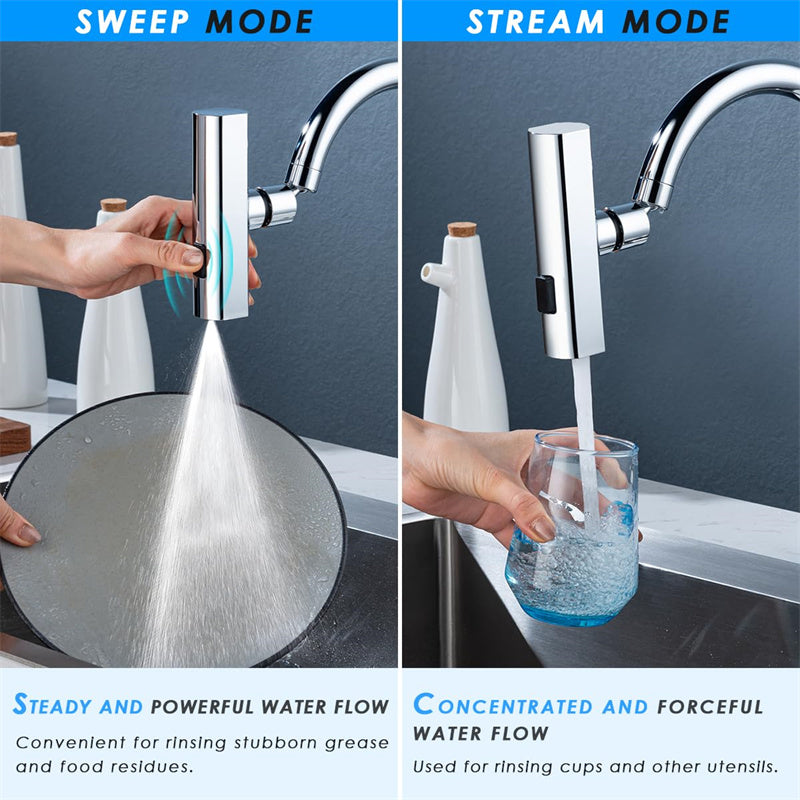 Modern 3-in-1 Waterfall Kitchen Faucet Attachment with Swivel Head
