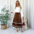Art Retro Velvet Mid-Length A-Line Lace Skirt