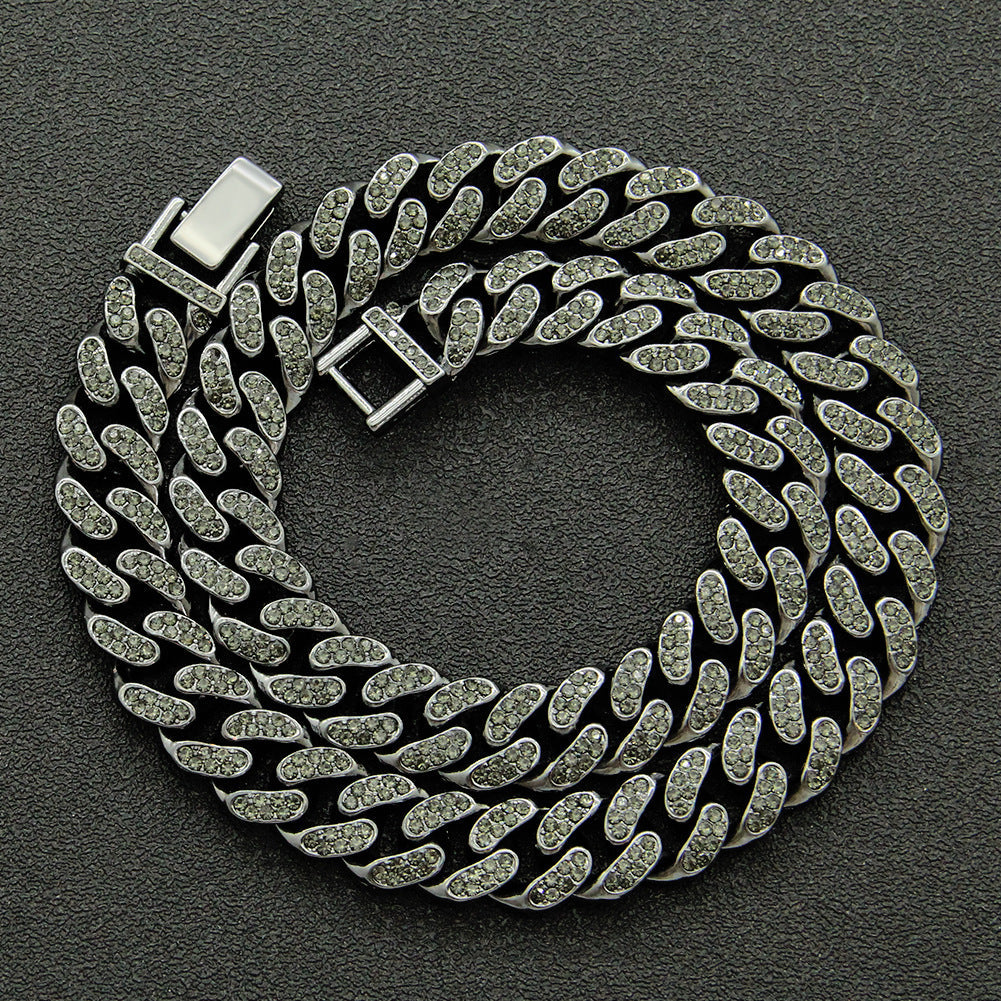 Iced Out Cuban Chain Necklace - Heavyweight Geometric Street Style