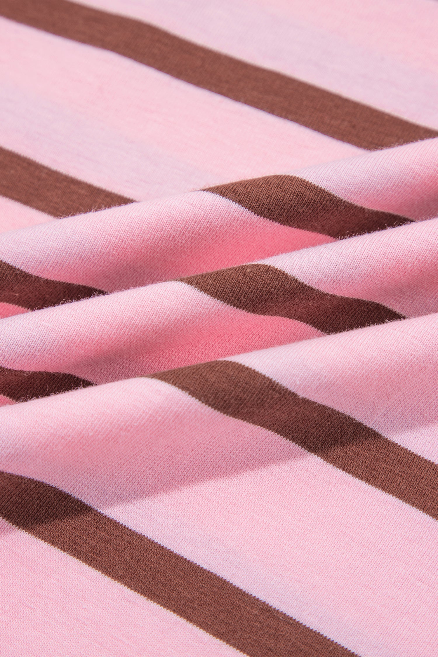 Stripe Collared V-Neck Long Sleeve Top