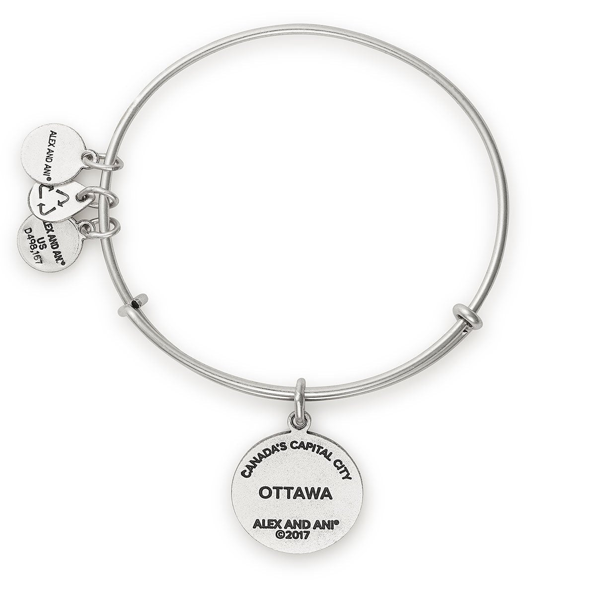 Ottawa Parliament Hill Expandable Charm Bangle in Silver Tone