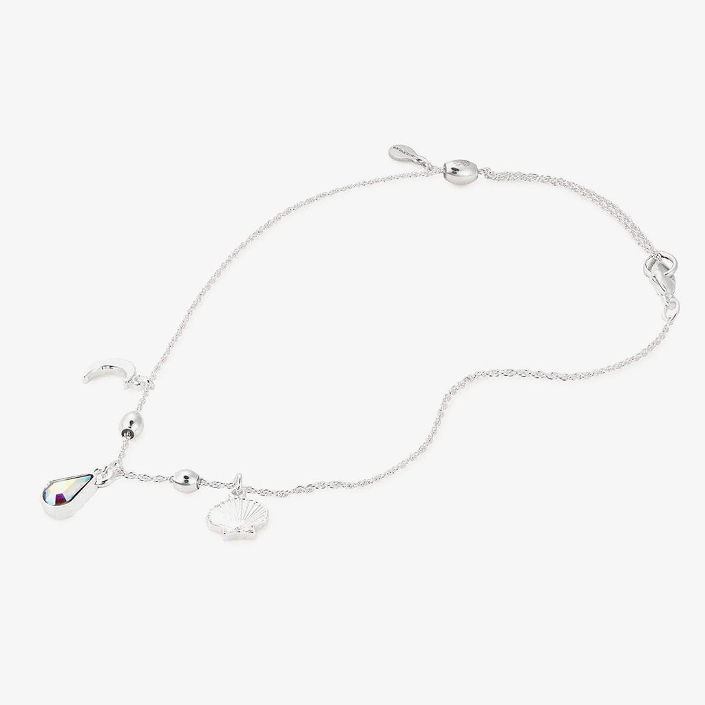 Oceanside Beach Anklet in mixed rose-gold and silver tones with iridescent accents
