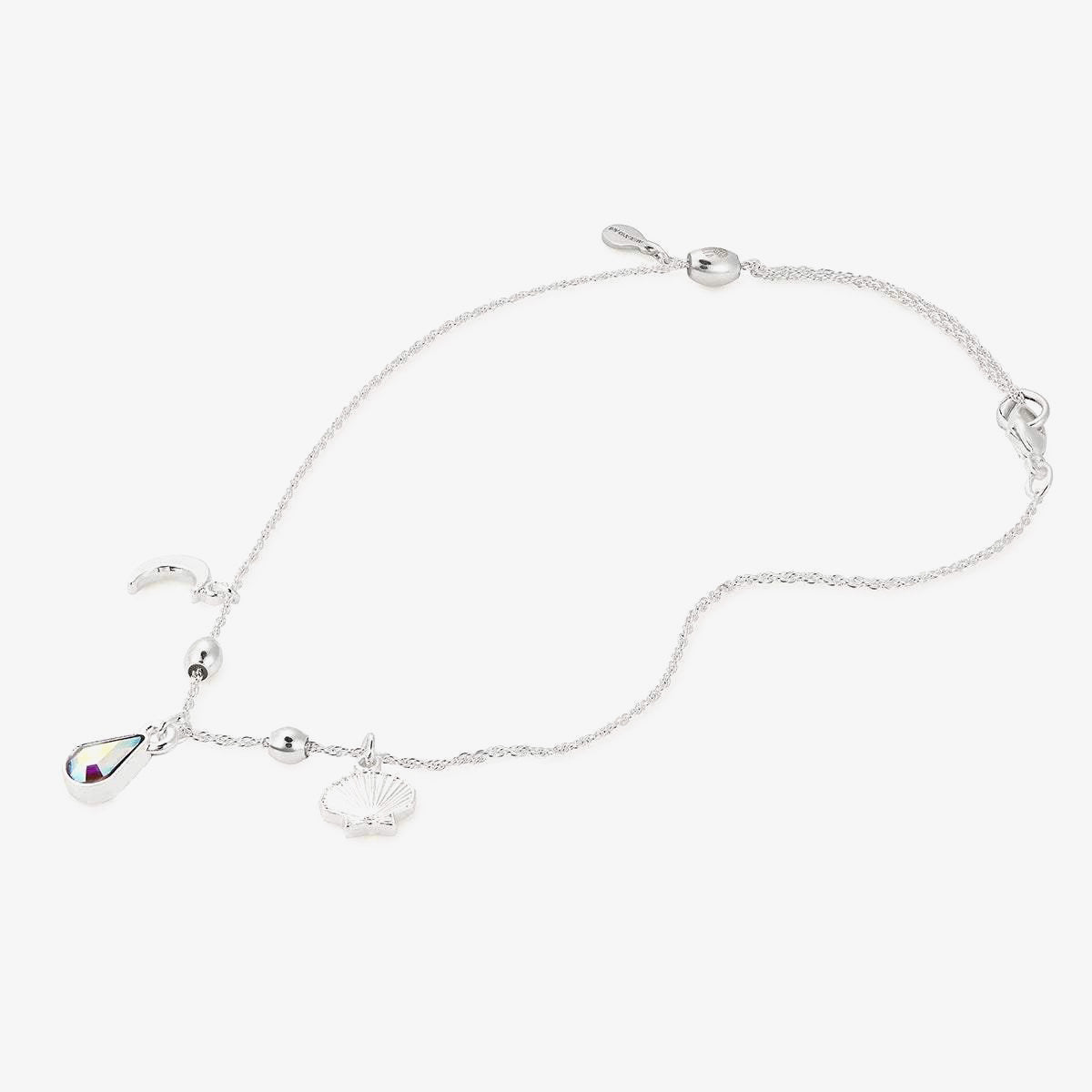 Oceanside Beach Anklet in mixed rose-gold and silver tones with iridescent accents