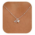 Initial Letter Stainless Steel Minimalist Cool-Girl Style Heart Pendant Necklace