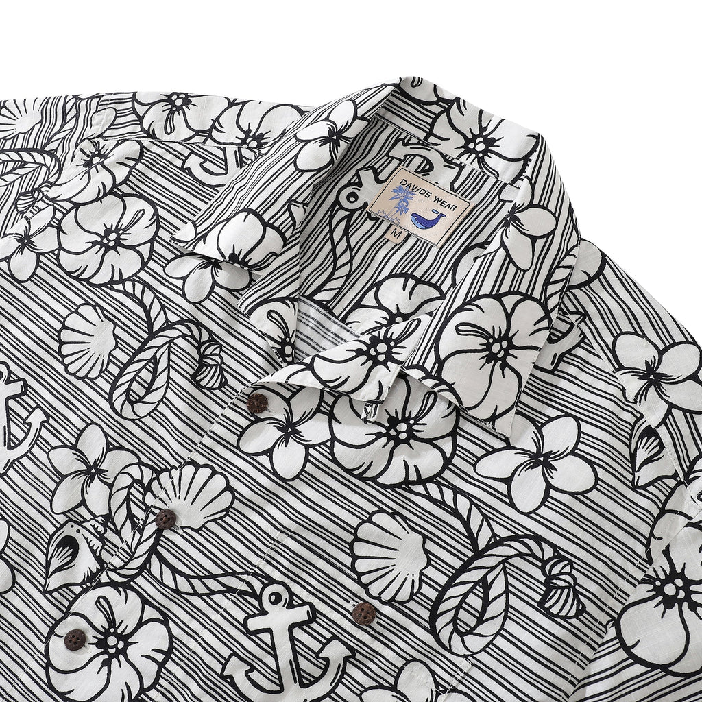 Men's Sea Breeze of Naples Hawaiian Shirt 100% Cotton Classic Fit