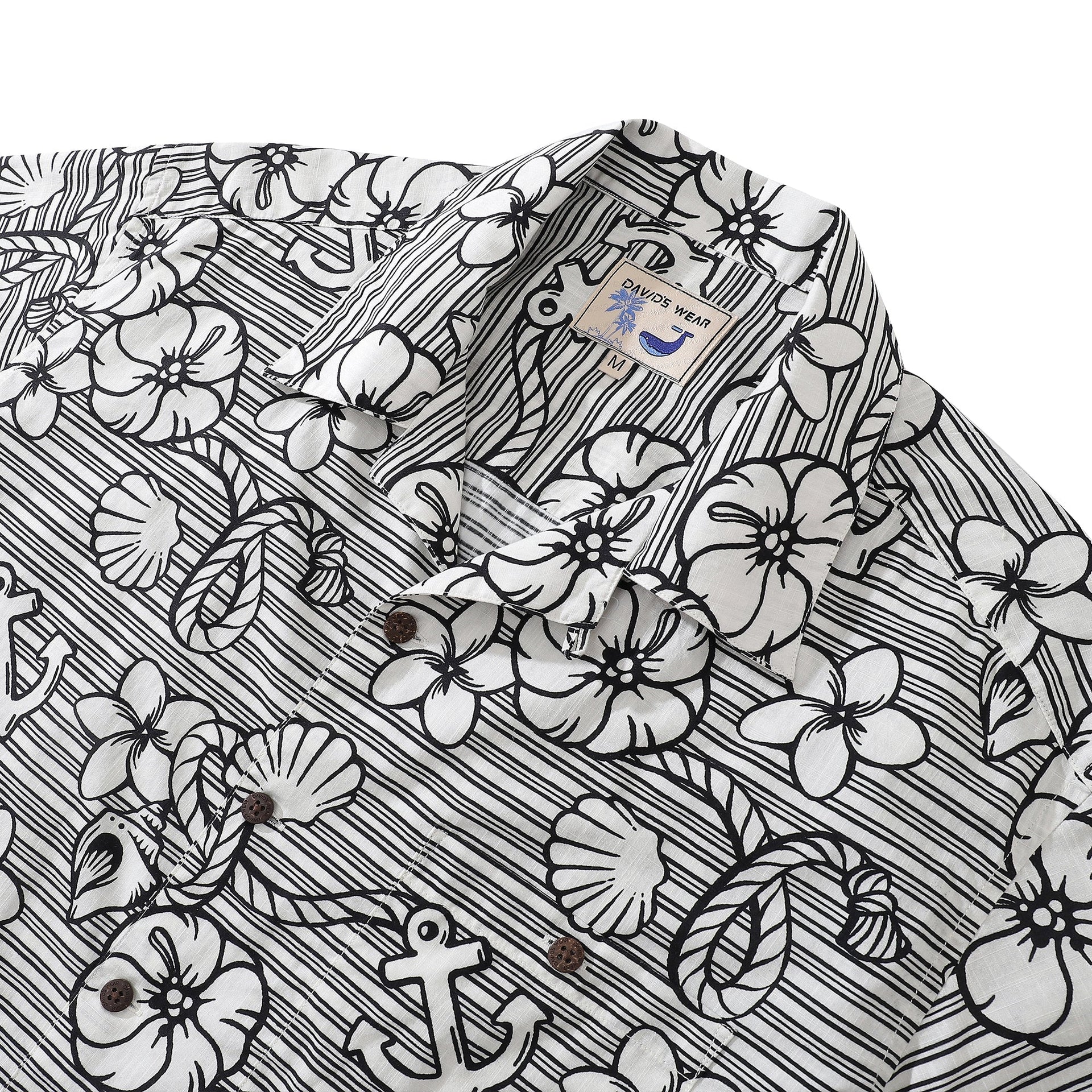 Men's Sea Breeze of Naples Hawaiian Shirt 100% Cotton Classic Fit