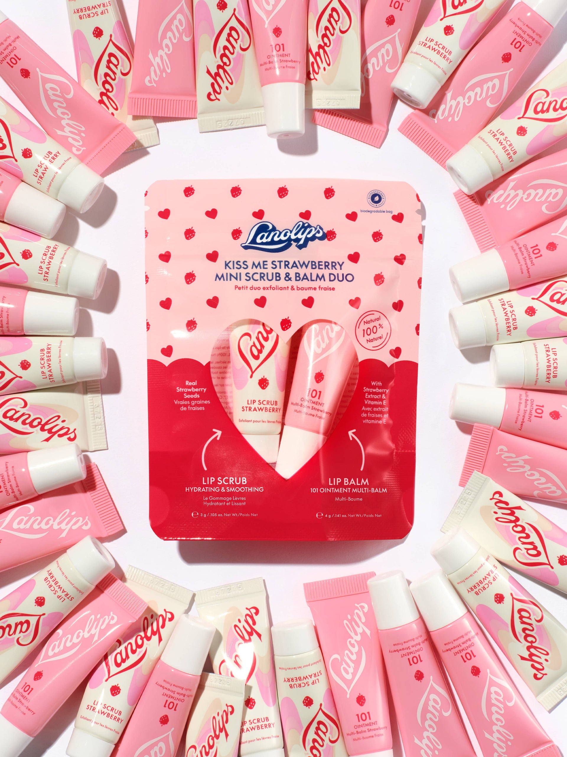 Kiss Me Strawberry Mini Scrub & Balm Duo