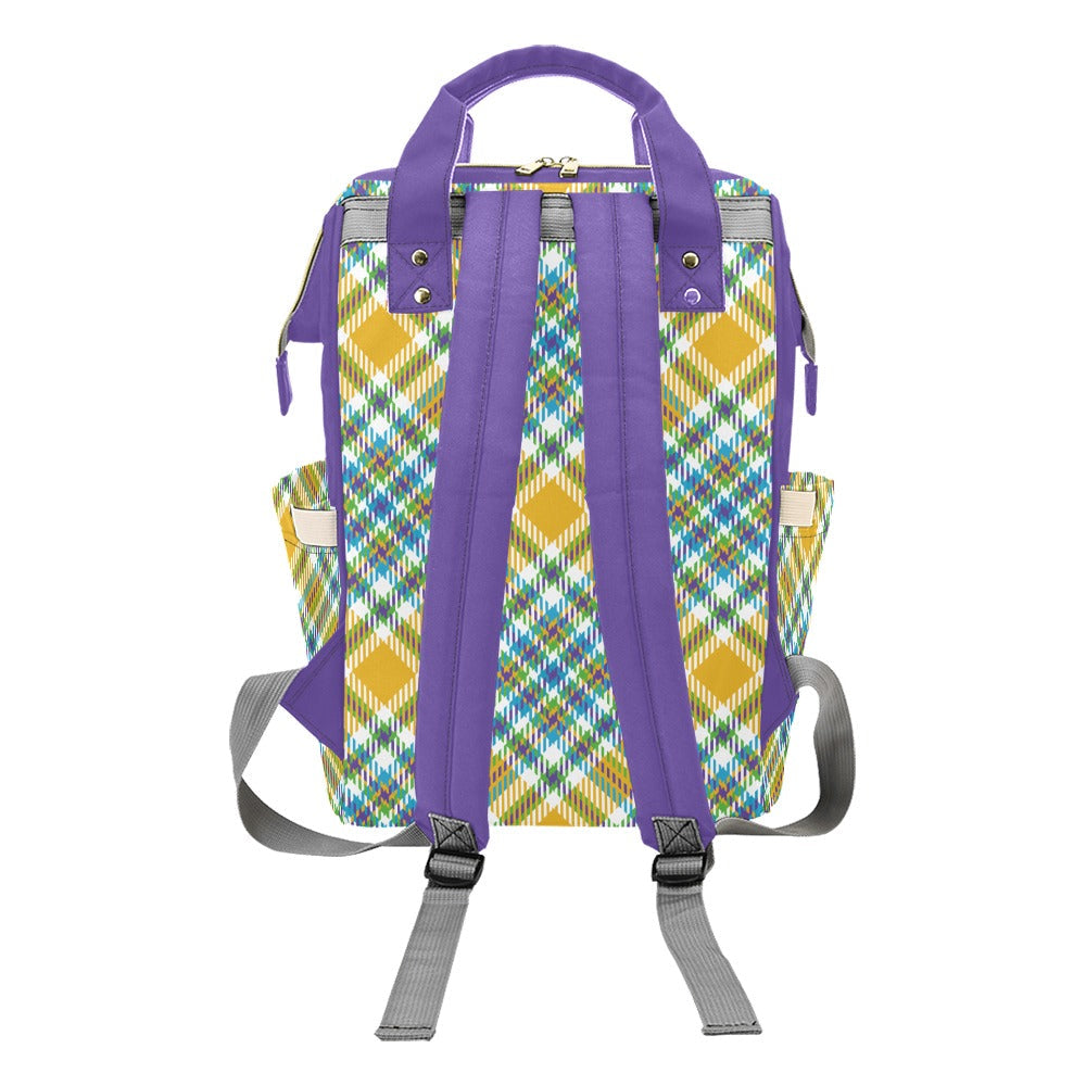 Yellow Plaid Multi-Function Backpack for School Travel and Daily - Image 8