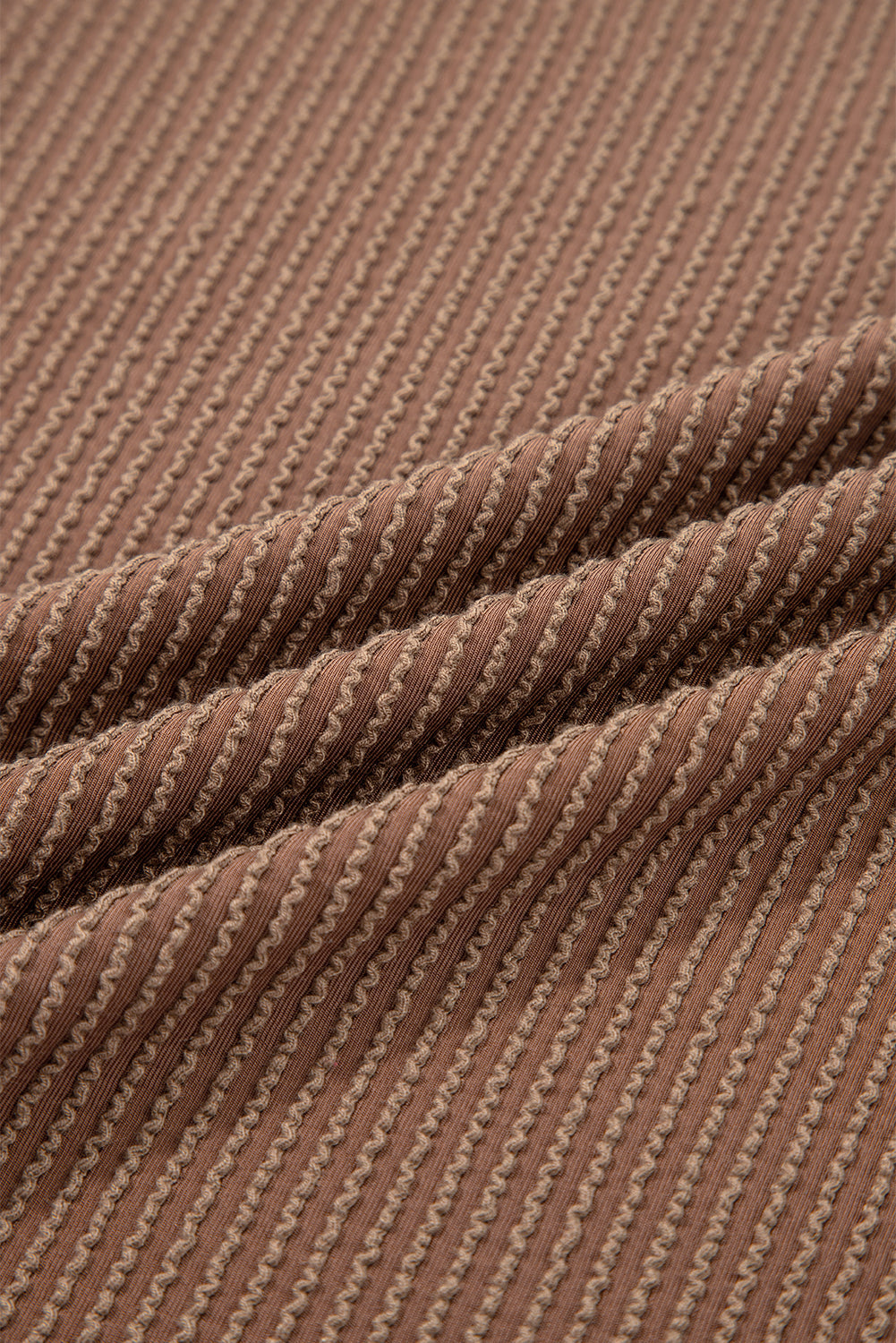 Solid Corded Knit Long Sleeve Top