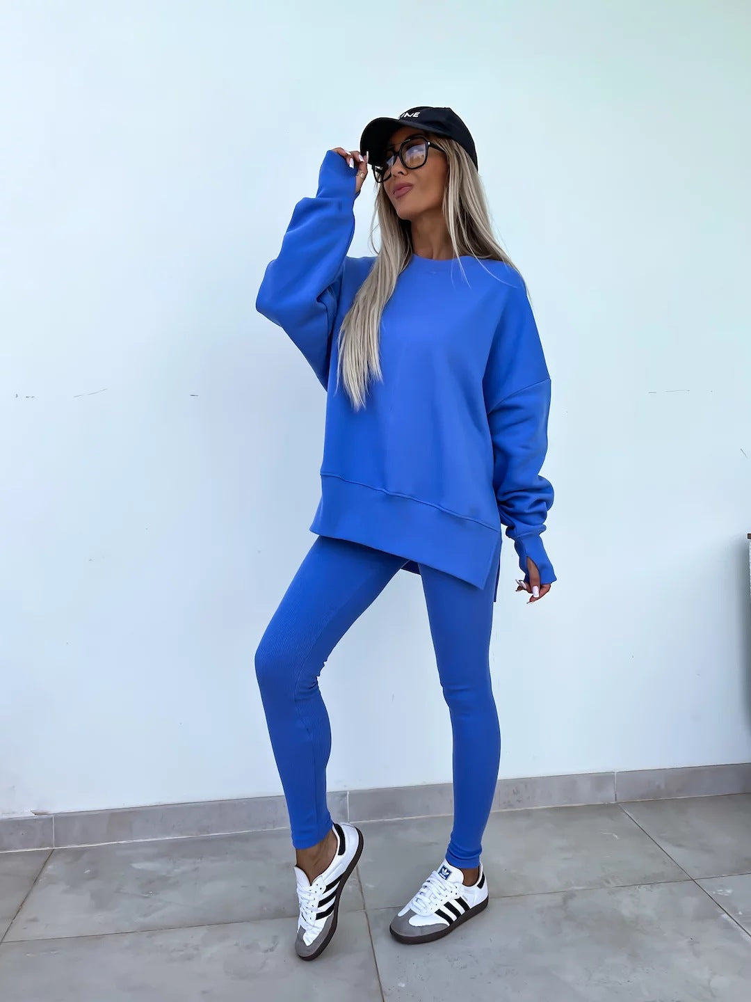Women's Oversized Fleece Sweatshirt & Leggings Set