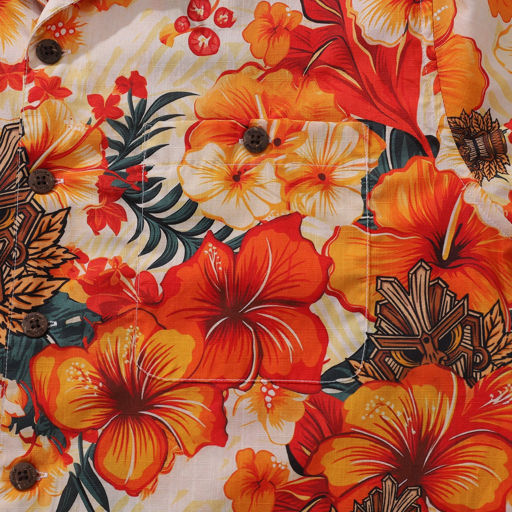 Designer Tiki Culture Floral Hawaiian Camp Collar Shirt