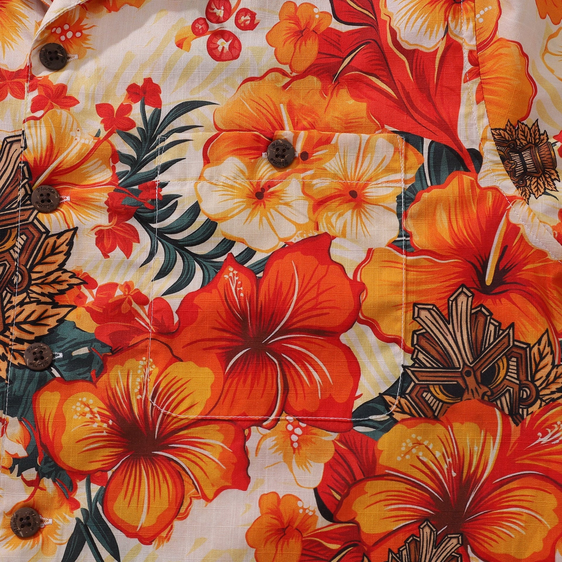 Designer Tiki Culture Floral Hawaiian Camp Collar Shirt