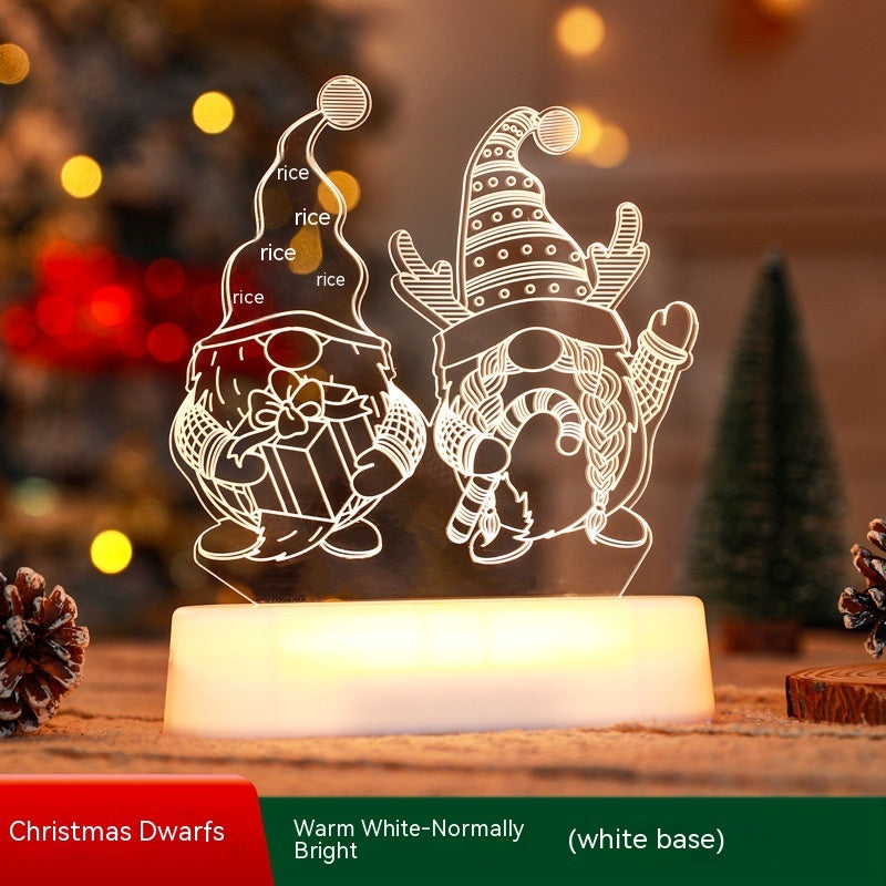 3D Acrylic LED Night Light Festive Holiday Home Decor Ornament