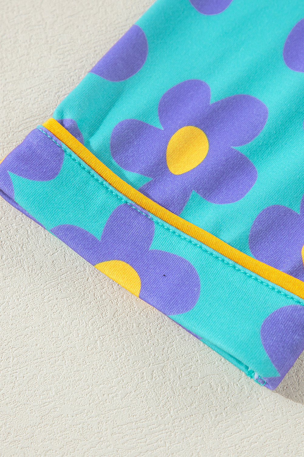 Pink Flower Print Long Sleeve Pajamas Set | Soft Elastic Shorts