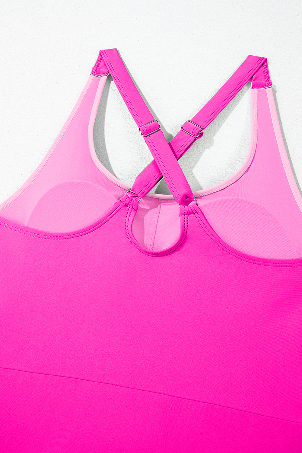 Contrast Trim Neckline One-Piece Swim Dress