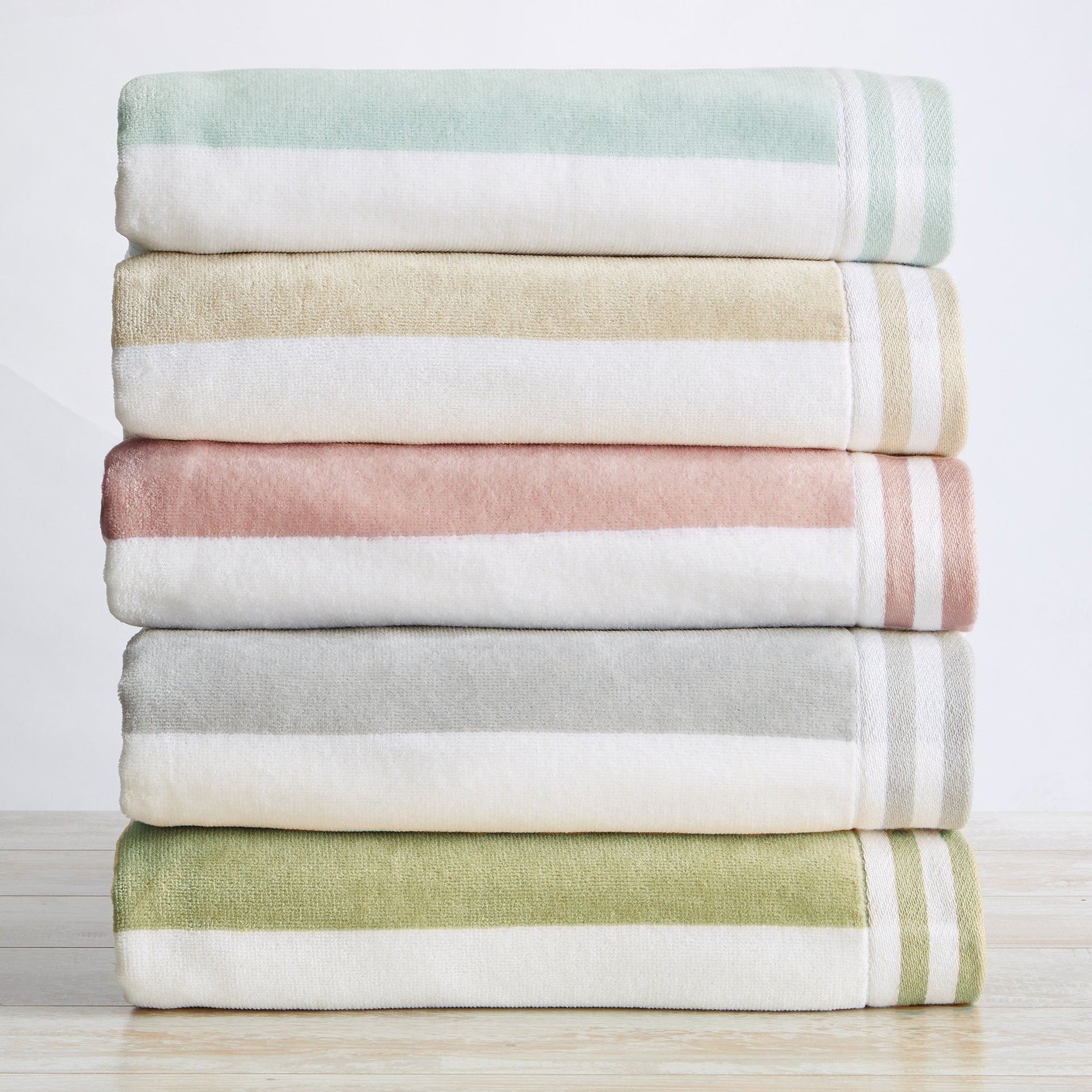 Striped Cabana Beach Towel 100% Cotton Ultra-Soft Pool Towel