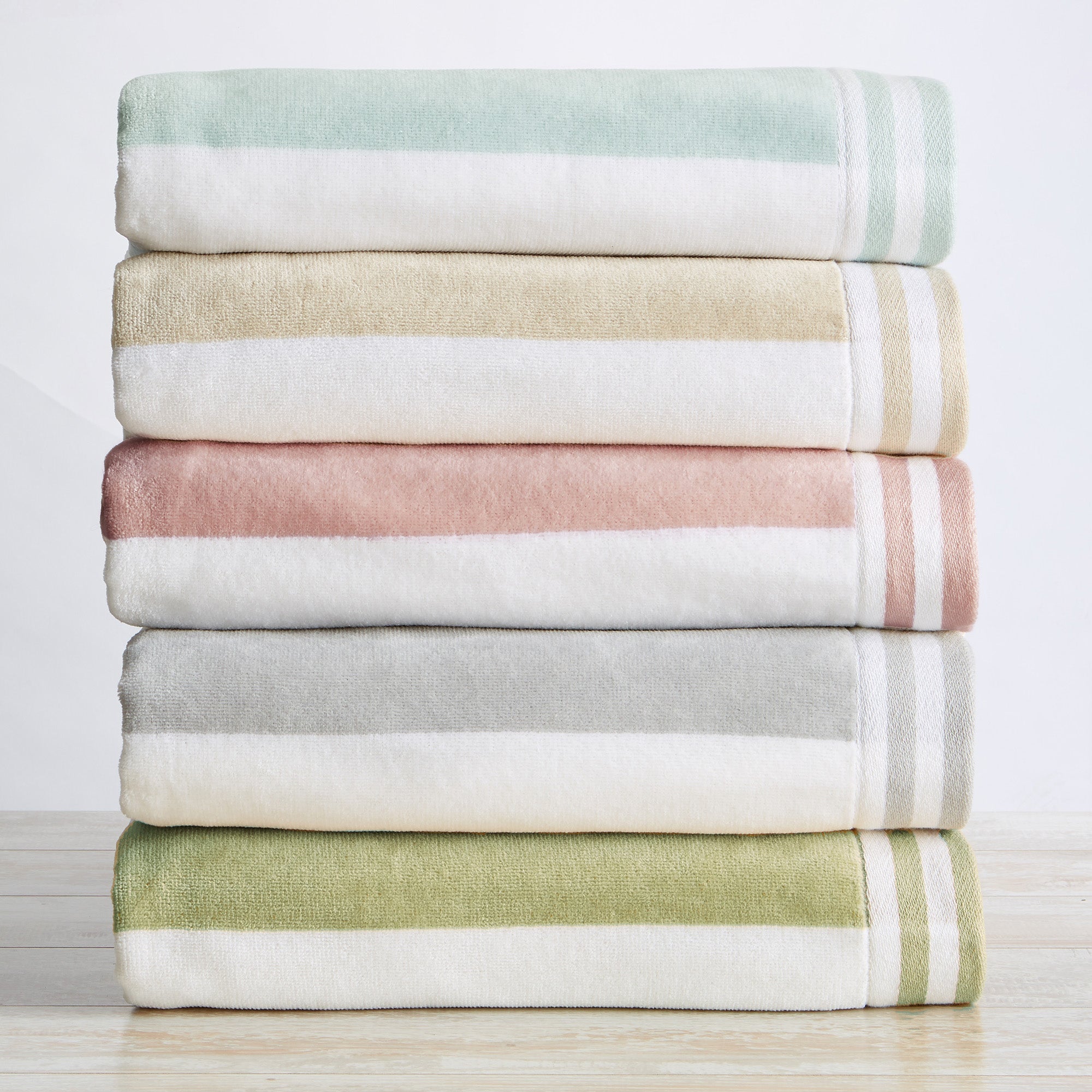 Striped Cabana Beach Towel 100% Cotton Ultra-Soft Pool Towel