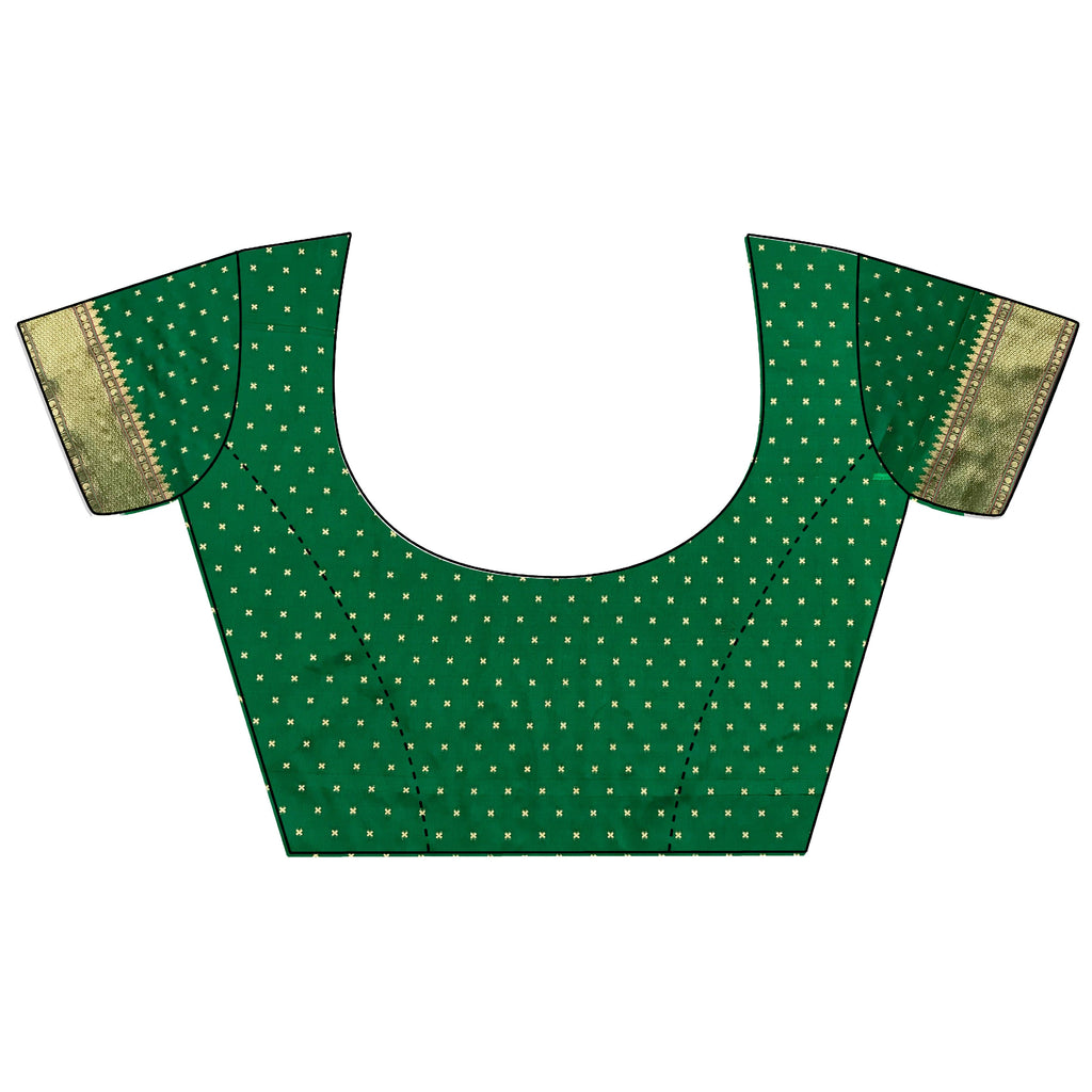 Green Butti Woven Soft Lichi Silk Paithani Saree